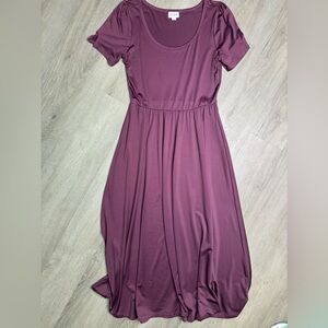 LuLaRoe Riley Dress MIDI Length Dress with empire waist Size Small Purple
